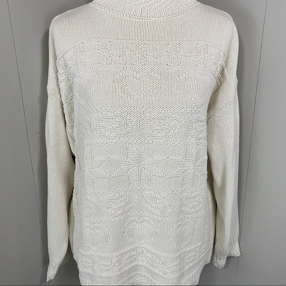 Vintage 90's White Stag Mock-Neck Ivory Sweater - Picture 5 of 12